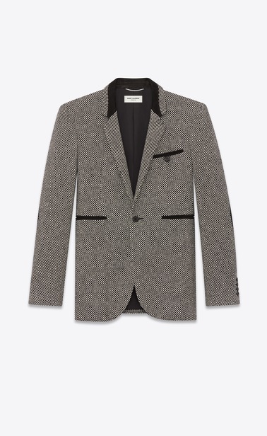 Virgin wool tweed check jacket